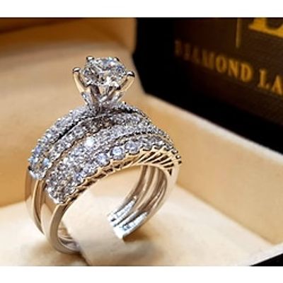Ring Party Silver Copper Elegant Stylish 1PC Cubic Zirconia Lightinthebox