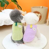 Dog Cat Vest Bear Adorable Leisure Outdoor Dailywear Winter Dog Clothes Puppy Clothes Dog Outfits Breathable Purple Green Costume for Girl and Boy Dog Coral Fleece XS S M L XL Lightinthebox - thumbnail