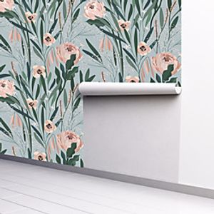 Plants Home Decoration Comtemporary Vintage Wall Covering, PVC / Vinyl Material Self adhesive Wallpaper, Room Wallcovering miniinthebox