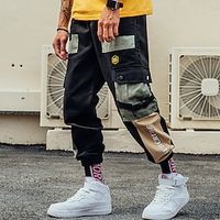 Men's Cargo Pants Cargo Trousers Cropped Pants Techwear Patchwork Pocket Color Block Comfort Breathable Outdoor Daily Going out Fashion Casual Black Light Grey Lightinthebox - thumbnail