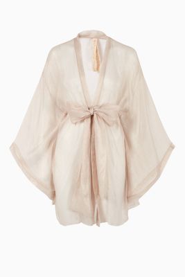 Belize Kimono Robe in Metallic Silk Mousseline Belize Kimono Robe in Metallic Silk Mousseline