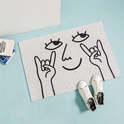 Creative and Funny Facial Expressions Silk Circles Floor Mats Pvc Entrance Mats Household Dust Removal and Dirt Cleaning Minimalist Foot Mats Lightinthebox