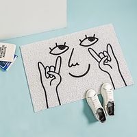 Creative and Funny Facial Expressions Silk Circles Floor Mats Pvc Entrance Mats Household Dust Removal and Dirt Cleaning Minimalist Foot Mats Lightinthebox - thumbnail