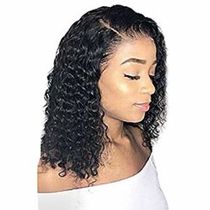 synthetic short curly wig brazilian non-lace wigs natural looking wavy heat resistant replacement wig black miniinthebox