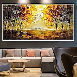 Mintura Handmade Landscape Oil Paintings On Canvas Wall Art Decoration Modern Abstract Texture Tree Pictures For Home Decor Rolled Frameless Unstretched Painting Lightinthebox