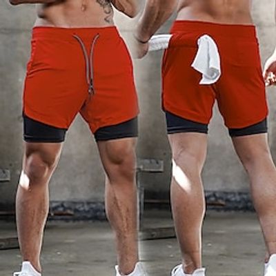 Men's Shorts Sunday Shorts Sports Going out Weekend Running Casual Drawstring Elastic Waist Plain Knee Length Gymnatics Activewear Black  White Black Micro-elastic Lightinthebox