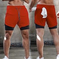 Men's Shorts Sunday Shorts Sports Going out Weekend Running Casual Drawstring Elastic Waist Plain Knee Length Gymnatics Activewear Black  White Black Micro-elastic Lightinthebox - thumbnail