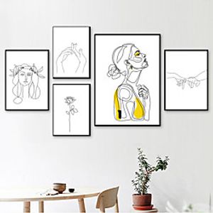 Wall Art Canvas Prints Painting Artwork Picture Sketch People Woman Portrait Home Decoration Décor Rolled Canvas No Frame Unframed Unstretched Lightinthebox
