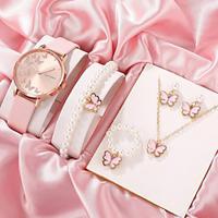 Women Quartz Watch Wristwatch With Jewelry Set Chronograph PU Leather Watch Lightinthebox