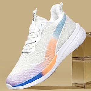 Men's Sneakers Plus Size Flyknit Shoes Running Walking Sporty Casual Outdoor Daily Knit Tissage Volant Breathable Lace-up White  Purple White  Green Black Color Block Spring Fall Lightinthebox