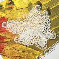 10 Beautiful White Venice Lace Butterfly Applique DIY Craft