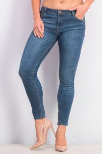 Womens Five Pocket Push Up Jeans  Blue Washed