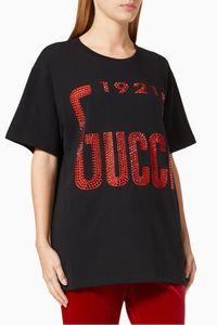 Crystal '1921 Gucci' T-shirt in Heavy Cotton Jersey