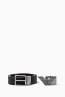 EA Interchangeable Buckle Reversible Belt in Leather - thumbnail