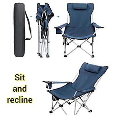 Camping Chair Fishing Chairs Portable Foldable Lightweight Comfortable for 1 person Fishing Climbing Beach Camping  Hiking  Caving 353 blue mesh for sitting and lying 353 gray solid cloth for Lightinthebox