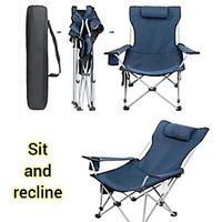 Camping Chair Fishing Chairs Portable Foldable Lightweight Comfortable for 1 person Fishing Climbing Beach Camping  Hiking  Caving 353 blue mesh for sitting and lying 353 gray solid cloth for Lightinthebox - thumbnail