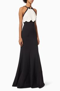 Two Tone Mermaid Dress in Double Crepe