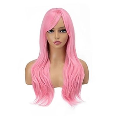 Long Curly Wavy Wigs With Side Bangs Synthetic Cosplay Party Halloween Wig 26 Inch For Women Christmas Party Wigs Lightinthebox