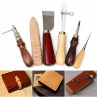 6Pcs/Set New Leather Craft Tool Set Tools Kit For Leathercraft Stamp Craf Punch Hole - thumbnail