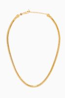 Flat Snake Chain Necklace in 18kt Gold-Plated Sterling Silver - thumbnail