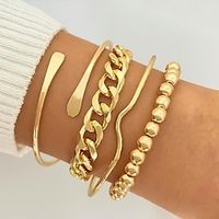 Women's Bracelet Classic Precious Fashion Personalized Chrome Bracelet Jewelry Golden For Wedding Party Lightinthebox - thumbnail