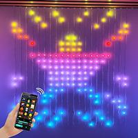 RGB Smart LED Fairy Curtain String Lights Bluetooth APP Programmable DIY Curtain Lights Christmas Wedding Holiday Party Decoration Lightinthebox