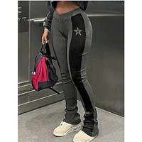 Women's Tights Normal Nylon Star Black Basic Mid Waist Full Length Casual Daily Streetwear All Seasons Lightinthebox