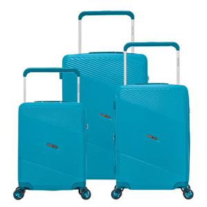 PARA JOHN Effortless Travel with Our Sleek 3-Piece Polypropylene WIDE HANDLE Spinner Luggage Set BLUE