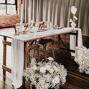 White Chiffon Table Runner Sheer Wedding Runner Romantic Table Runner for Wedding Baby Shower Birthday Sheer Bridal Party Table Decorations Lightinthebox