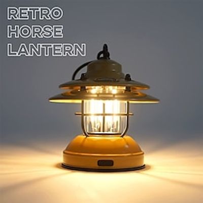 Retro Horse Lantern Camping Light USB Fast Charging Outdoor Tent Light Portable Searchlight Emergency Use Lightinthebox
