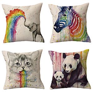 Double Side Cushion Cover 4PC Soft Decorative Square Throw Pillow Cover Cushion Case Pillowcase for Sofa Bedroom Livingroom Outdoor Superior Quality Machine Washable Outdoor Cushion for Sofa Couch Bed Chair miniinthebox
