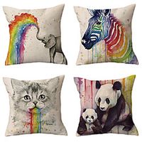 Double Side Cushion Cover 4PC Soft Decorative Square Throw Pillow Cover Cushion Case Pillowcase for Sofa Bedroom Livingroom Outdoor Superior Quality Machine Washable Outdoor Cushion for Sofa Couch Bed Chair miniinthebox - thumbnail
