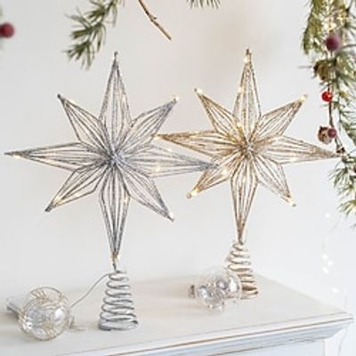 Christmas Decoration Christmas Iron Tree Top Star Christmas Tree Glowing Star Five-p\Pointed Star Decoration Pendant Lightinthebox