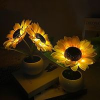 Women's Day Gifts LED Sunflower Night Light Indoor Simulation Bouquet Atmosphere Light Touch Charging Bedhead Warm Night Light Batch Mother's Day Gifts for MoM Lightinthebox