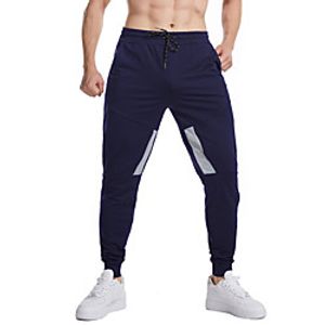Men's Stylish Casual / Sporty Comfort Breathable Daily Sports Pants Pants Color Block Full Length Drawstring Patchwork Light gray Black Dark Gray Red Navy Blue miniinthebox
