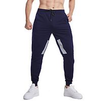 Men's Stylish Casual / Sporty Comfort Breathable Daily Sports Pants Pants Color Block Full Length Drawstring Patchwork Light gray Black Dark Gray Red Navy Blue miniinthebox - thumbnail