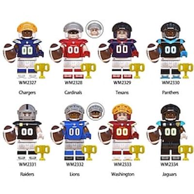 8 Pcs Rugby Series Los Angeles Lightning Black Panthers Lions Team Assembly Building Block Man Toys Lightinthebox