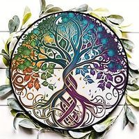 1pc Tree of Life Wall Hanging Suncatcher for Home and Garden Decor - Perfect for Home Decor Lightinthebox - thumbnail