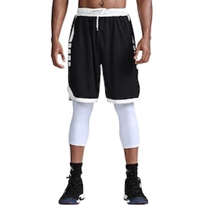 Men's Athletic Shorts Basketball Shorts Running Shorts Sports Going out Weekend Breathable Quick Dry Moisture Wicking Running Elastic Waist With Compression Liner Plain Knee Length Gymnatics Lightinthebox