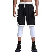 Men's Athletic Shorts Basketball Shorts Running Shorts Sports Going out Weekend Breathable Quick Dry Moisture Wicking Running Elastic Waist With Compression Liner Plain Knee Length Gymnatics Lightinthebox - thumbnail