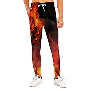 Men's Novelty Casual / Sporty Outdoor Sports Casual Daily Sweatpants Trousers Pants Graphic 3D Full Length Print Red miniinthebox