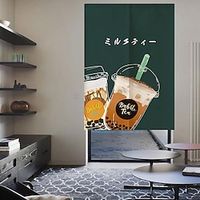 Japanese Noren Curtain Door Cover Doorway Curtain Panel Traditional Milk Tea Printed Door Tapestry Room Divider Curtains for Kitchen Sushi Bathroom Livingroom Bedroom miniinthebox