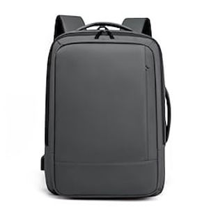 Men's School Bag Functional Backpack Oxford Cloth Nylon Solid Color Large Capacity Waterproof Zipper School Daily Black Gray Lightinthebox