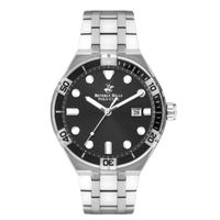 Beverly Hills Polo Club Men's Analog Display Watch & Metal Strap, Silver - BP3404X.350