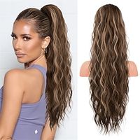 Ponytail Extension 26 Inch Drawstring Ponytail Hair Extensions for Women Long Curly Wavy Ponytail Natural Synthetic Hairpiece for Women Lightinthebox