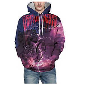 Men's Pullover Hoodie Sweatshirt Graphic Skull Hooded Halloween Daily 3D Print Basic Hoodies Sweatshirts  Long Sleeve Blue miniinthebox