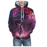 Men's Pullover Hoodie Sweatshirt Graphic Skull Hooded Halloween Daily 3D Print Basic Hoodies Sweatshirts  Long Sleeve Blue miniinthebox - thumbnail