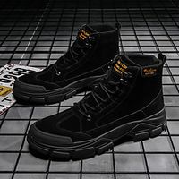 Men's Boots Casual Daily Outdoor Pigskin PU Breathable Non-slipping Wear Proof Booties / Ankle Boots Black Beige Fall Winter miniinthebox - thumbnail