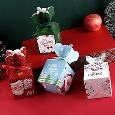 5PCS Christmas Apple Box New Christmas Eve Christmas Packaging Box Customizable Christmas Candy Box Paper Box miniinthebox