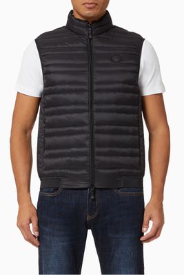 Gilet with Circle Logo in Quilted Down Nylon Gilet with Circle Logo in Quilted Down Nylon